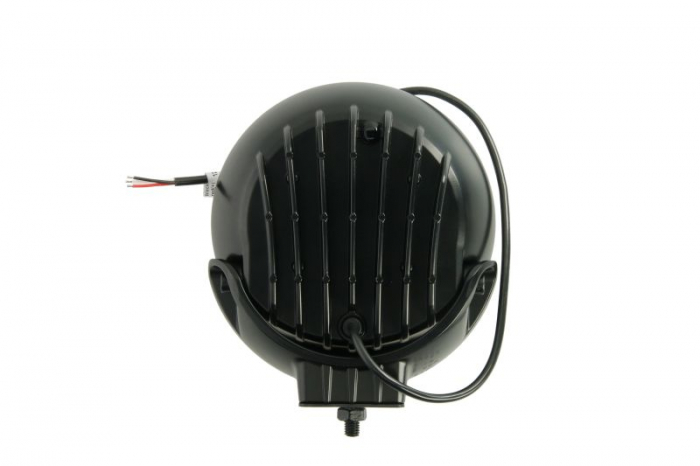 Far universal stanga/dreapta (faza lunga, LED, 12/24V, 27W, diametru 180mm, adancime: 67mm, transparent, aluminiu, negru/crom, lumini pozitie) [2]