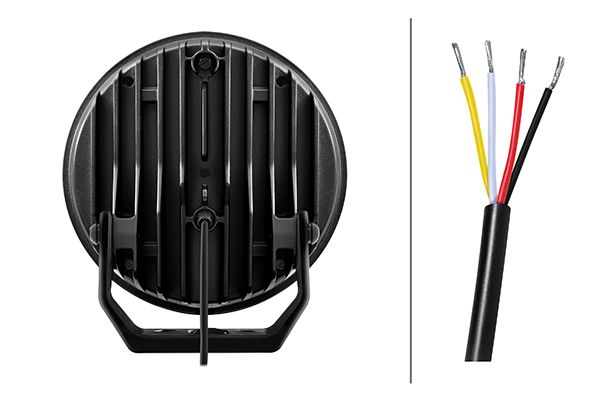 Far universal stanga/dreapta (rotund, BLADE, LED, 12/24V, 17W, diametru 220mm, adancime: 116mm, transparent, aluminiu, negru/crom, lumini pozitie, lungime cablu: 500mm) [2]