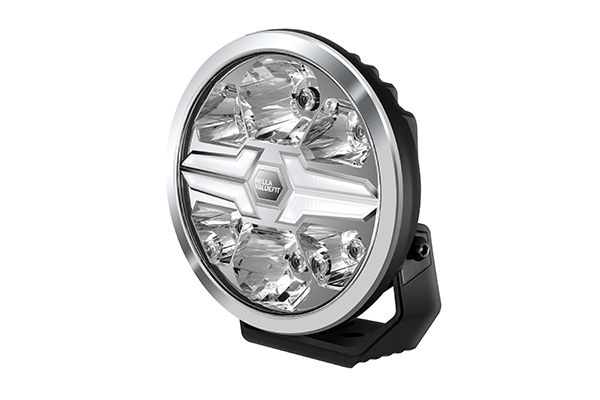 Far universal stanga dreapta (rotund, BLADE, LED, 12 24V, 18W, diametru 220mm, adancime: 116mm, transparent, aluminiu, negru crom, lumini pozitie, lungime cablu: 500mm)
