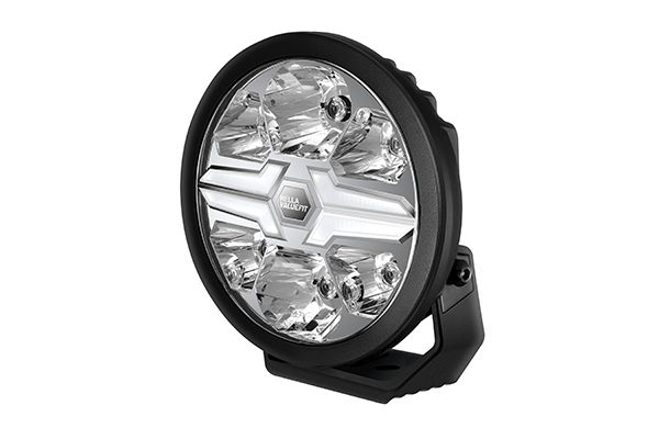Far universal stanga dreapta (rotund, BLADE, LED, 12 24V, 18W, diametru 220mm, adancime: 116mm, transparent, aluminiu, negru, lumini pozitie, lungime cablu: 500mm)