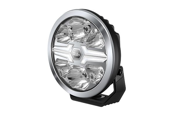 Far universal stanga dreapta (rotund, BLADE, LED, 12 24V, 36W, diametru 181mm, adancime: 96mm, transparent, aluminiu, negru crom, lumini pozitie, lungime cablu: 500mm)