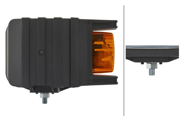 Farul universal Dreapta (H4/T4W, 12/24V, latime 247mm, inaltime 163mm, adancime: 119mm, galben, plastic, negru, Lampi de pozitie) [3]