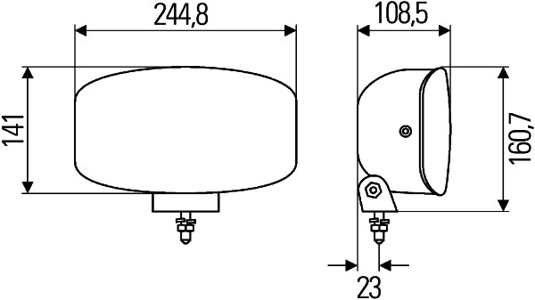 Farul universal Dreapta/Stanga (dreptunghiular, H7/W5W, 12/24V, latime 247mm, inaltime 141mm, adancime: 109mm, transparent, plastic, negru, Lampi de pozitie) [3]