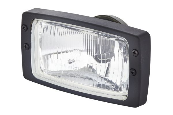 Farul universal Dreapta Stanga (H4, 12V, latime 182mm, inaltime 102mm, adancime: 94mm, transparent, plastic, negru) potrivit FENDT 200, 300, 500 01.74-