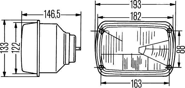 Farul universal Dreapta/Stanga potrivit FIAT 125, 126, 127; FSO 125P, 126P (H4/T4W) [3]
