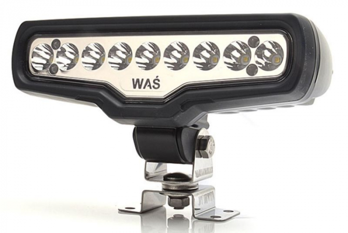 Farul universal Dreapta Stanga (raza lunga, LED, 12 24V, latime 199mm, inaltime 87mm, adancime: 72mm, transparent, plastic, negru, lungime cablu: 2500mm, carcasa armata)