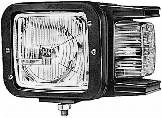 Farul universal Stanga (H4/T4W, 12/24V, latime 247mm, inaltime 163mm, adancime: 119mm, galben, plastic, negru, faza scurta, Indicator de rotire, Lampi de pozitie, semnalizare) [2]