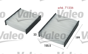 Filtru habitaclu potrivit DS DS 3; CITROEN C3 / C3 ORIGIN III, C3 II, C4 CACTUS, DS3; PEUGEOT 2008 I, 207, 207/HATCHBACK, 208 I, 208/HATCHBACK 1.0-1.6D dupa 2006 [2]