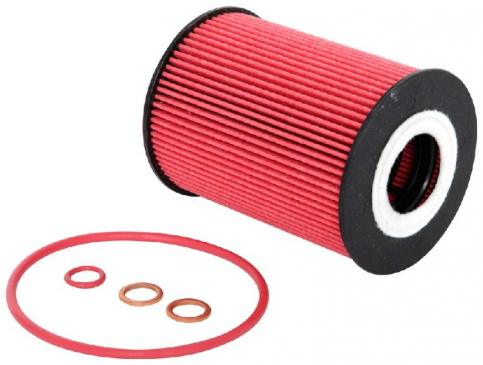 Filtru ulei sport (inaltime: 108 mm, diametru exterior: 82 mm) potrivit PORSCHE 911, 911 TARGA, CAYENNE, MACAN, PANAMERA 3.0-4.8 07.04- catalogue: www.knfilters.com