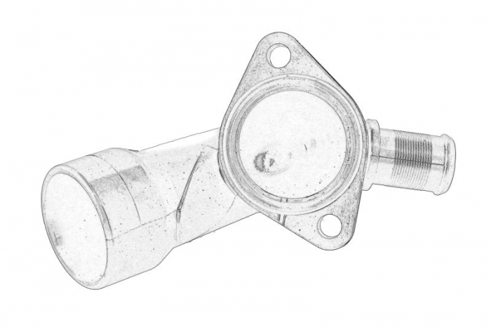Flansa lichid racire potrivit CITROEN C4 GRAND PICASSO I, C4 PICASSO I, C5 III, JUMPY II; FORD C-MAX, C-MAX II, FOCUS C-MAX, FOCUS II, FOCUS III, FOCUS III KOMBI, FOCUS II KOMBI 2.0D 2.2D 10.03-