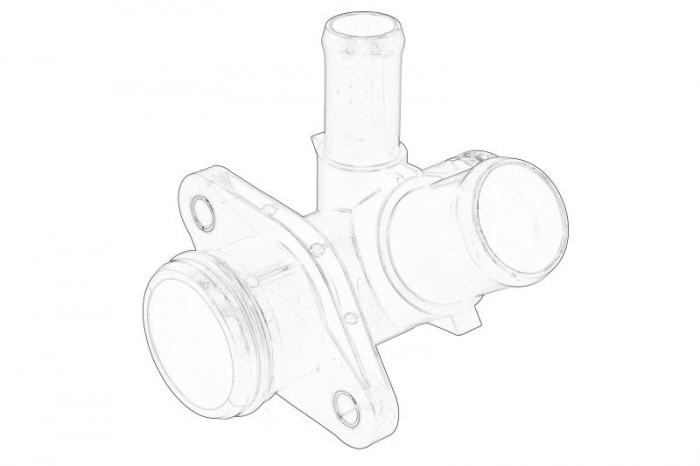 Flansa lichid racire potrivit FORD B-MAX, C-MAX II, ECOSPORT, FIESTA VI, FIESTA VII, FOCUS III, FOCUS III HATCHBACK, FOCUS III KOMBI, GRAND C-MAX, MONDEO V 1.0 1.0H 1.1 02.12-