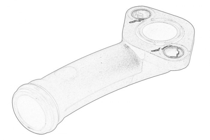 Flansa lichid racire potrivit URSUS 10014 H, 11024, 3702, 4022, 4024, 5044, 7014 H, 7524, 8014 H, 9014 H, 9024, 360, 6024; ARMATRAC 1104, 854 LUX; BASAK 2080, 2090, 2100, 2110; CLAAS 310 C
