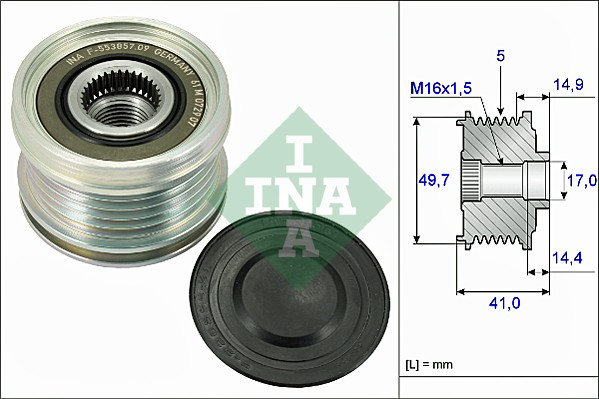 Fulie alternator MERCEDES A (W168), A (W169), B (W245), VANEO (414); MITSUBISHI COLT VI; SMART FORFOUR 1.5D 1.7D 2.0D intre 1998-2012