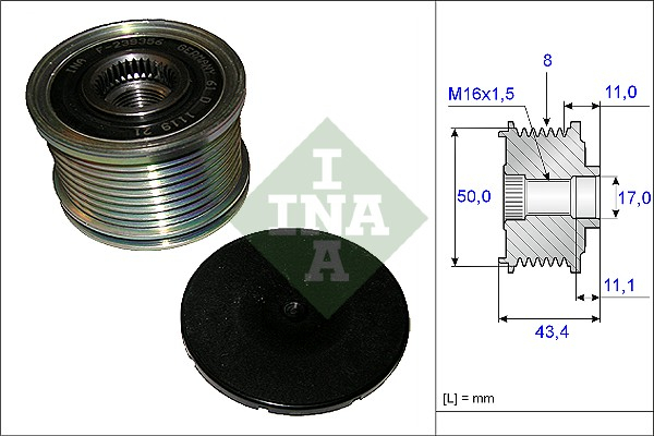 Fulie alternator MERCEDES G (W463), GL (X164), M (W164), R (W251, V251), S (W221) 3.0D dupa 2005