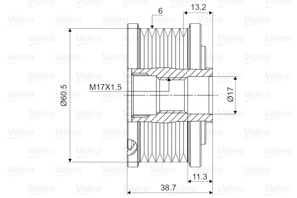 Fulie alternator potrivit ALFA ROMEO 145, 146, 156; FIAT BRAVA, BRAVO I, DOBLO, DOBLO/MINIVAN, MAREA, MULTIPLA, PALIO, PUNTO, STILO, STRADA; LANCIA KAPPA, LYBRA 1.8/1.9D/2.4D dupa 1996 [4]