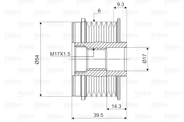 Fulie alternator potrivit ALFA ROMEO MITO; FIAT 500, 500 C, 500L, BRAVO II, DOBLO, DOBLO CARGO, DOBLO/MINIVAN, FIORINO/MINIVAN, GRANDE PUNTO, IDEA, LINEA, PANDA 1.0-2.0D dupa 1997 [4]