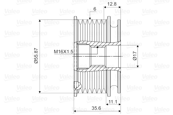 Fulie alternator potrivit AUDI 100 C4, 80 B4, A3, A4 B5, A4 B6, A4 B7, A6 ALLROAD C6, A6 C4, A6 C5, A6 C6, CABRIOLET B3, COUPE B3, TT; SEAT ALHAMBRA, ALTEA, ALTEA XL, EXEO 1.2-3.2 dupa 1990 [4]