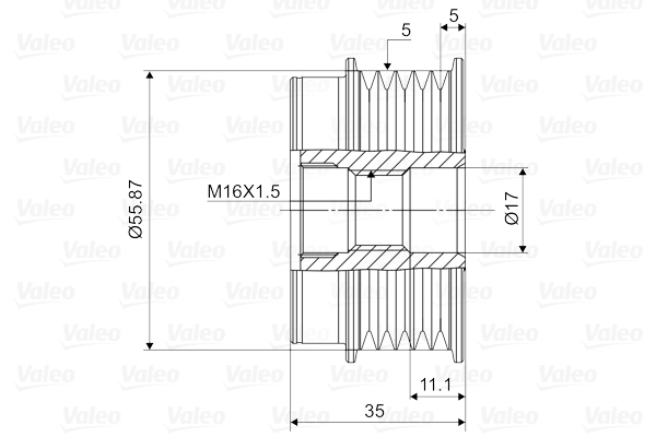 Fulie alternator potrivit AUDI 80 B4, A3, A4 B5, A4 B6, A4 B7, A6 C4, A6 C5, CABRIOLET B3; SEAT ALHAMBRA, CORDOBA, IBIZA II, IBIZA III, IBIZA IV, IBIZA IV SC, LEON 1.0-3.0 03.90-07.18 [4]