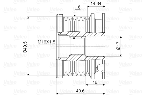 Fulie alternator potrivit AUDI A2, A3, A4 B5, A4 B6, A4 B7, A6 C4, A6 C5; FORD GALAXY I; SEAT ALHAMBRA, AROSA, CORDOBA, CORDOBA VARIO, IBIZA II, IBIZA III, IBIZA IV 1.0-2.9 1988-2018 [4]