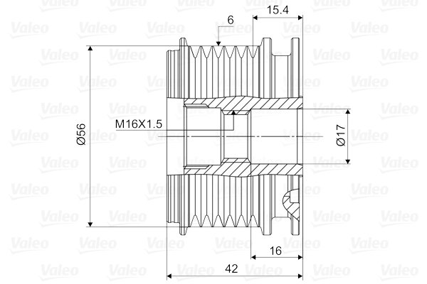 Fulie alternator potrivit AUDI A2, A3, A4 B5, TT; SEAT ALHAMBRA, AROSA, CORDOBA, CORDOBA VARIO, IBIZA II, IBIZA III, IBIZA IV, IBIZA IV SC, INCA, LEON, TOLEDO I 1.0-3.2 1988-2015 [4]