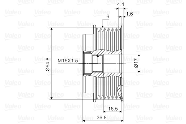 Fulie alternator potrivit AUDI A4 B5, A6 C5, A8 D2, A8 D3 2.5D-4.2D 1994-2010 [4]