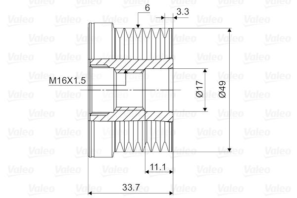 Fulie alternator potrivit BMW 1 (E81), 1 (E82), 1 (E87), 1 (E88), 3 (E30), 3 (E36), 3 (E46), 3 (E90), 3 (E91), 3 (E92), 3 (E93), 5 (E60), 5 (E61), 6 (E63), 6 (E64) 1.6-3.0 1989-2015 [4]