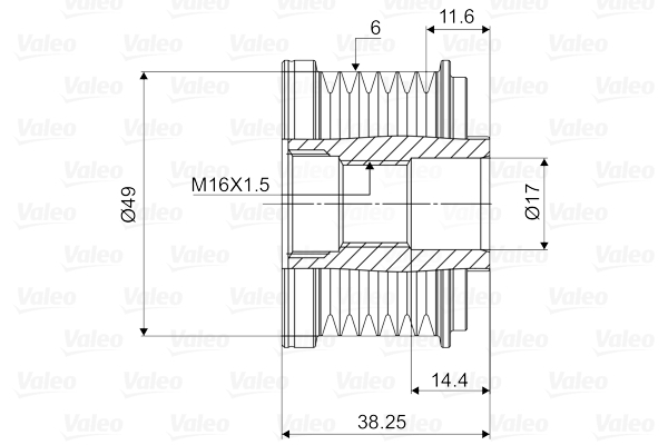 Fulie alternator potrivit BMW 1 (E81), 1 (E87), 3 (E30), 3 (E36), 3 (E46), 3 (E90), 3 (E91), 5 (E60), 5 (E61), 6 (E63), 6 (E64), 7 (E65, E66, E67), X3 (E83), Z4 (E85) 1.6-3.0 1989-2012 [4]