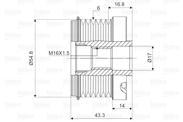 Fulie alternator potrivit DACIA LOGAN; RENAULT CLIO II, LAGUNA I, MEGANE I, MEGANE I CLASSIC, MEGANE I COACH, MEGANE SCENIC, SCENIC I 1.4/1.6/1.9D 11.97- [4]