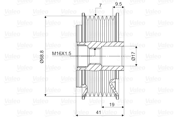 Fulie alternator potrivit HYUNDAI H-1, H-1 / STAREX, H-1 CARGO, H-1 TRAVEL; KIA SORENTO I 2.5D 10.97- [4]