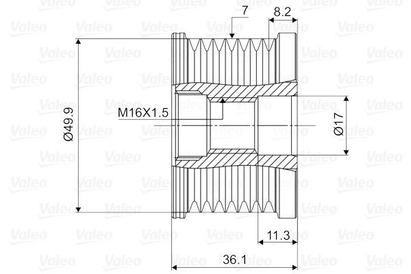 Fulie alternator potrivit MAZDA 6; NISSAN INTERSTAR, PRIMASTAR; RENAULT GRAND SCENIC II, GRAND SCENIC III, LAGUNA II, MASTER II, MEGANE, MEGANE II, MEGANE III, SCENIC II 1.8-2.5D dupa 2001 [4]