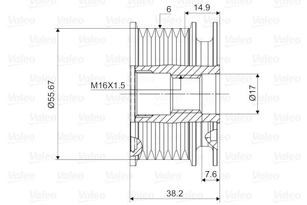 Fulie alternator potrivit MERCEDES 124 (C124), 124 T-MODEL (S124), 124 (W124), 190 (W201), C T-MODEL (S202), C (W202), CLK (A208), CLK (C208), E T-MODEL (S124) 2.0-4.2 10.82- [4]