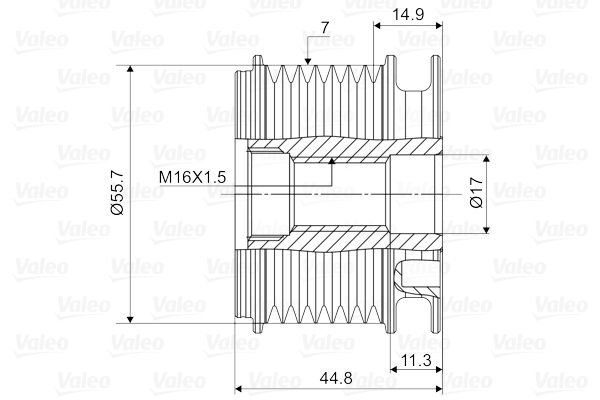 Fulie alternator potrivit MERCEDES C (CL203), C T-MODEL (S203), C (W203), CLC (CL203), CLK (A209), CLK (C209), E T-MODEL (S211), E (W211), R (W251, V251), SLK (R171) 1.8-5.5 dupa 2002 [4]
