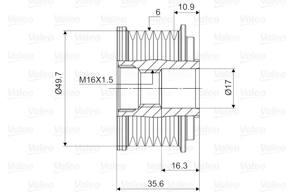 Fulie alternator potrivit MERCEDES C (CL203), C T-MODEL (S203), C (W203), CLK (C209), E T-MODEL (S210), E (W210), G (W463), M (W163), S (W220) 2.1D-3.2D 1998-2009 [4]