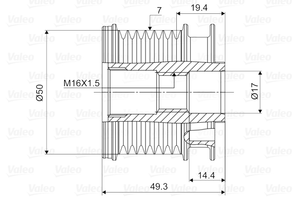 Fulie alternator potrivit MERCEDES C T-MODEL (S203), C T-MODEL (S204), C (W203), C (W204), CLK (A209), CLK (C209), CLS (C218), CLS (C219), CLS SHOOTING BRAKE (X218) 2.1D-6.0 08.03- [4]