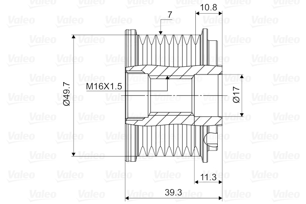 Fulie alternator potrivit MERCEDES CLS (C219), E T-MODEL (S211), E T-MODEL (S212), E (W211), E (W212), G (W463), GL (X164), M (W163), M (W164), R (W251, V251), S (W220) 3.0D/4.0D dupa 2000 [4]
