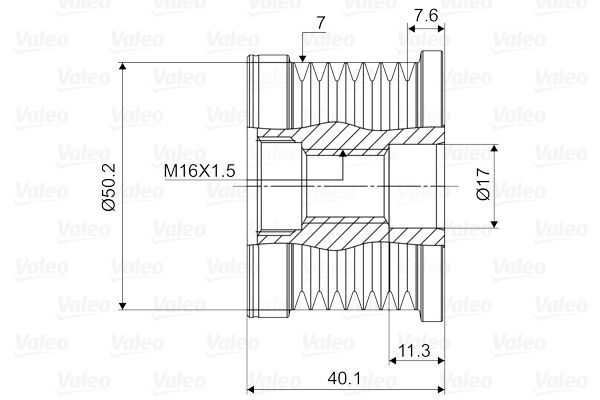 Fulie alternator potrivit MERCEDES E (W211), GL (X164), M (W164), S (W221) 4.0D 01.06-08.12 [4]