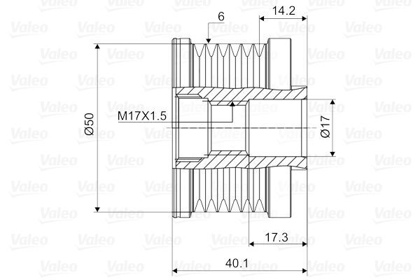 Fulie alternator potrivit NISSAN JUKE, PRIMERA, QASHQAI I, TIIDA, X-TRAIL I, X-TRAIL II 1.6-2.5 dupa 2001 [4]