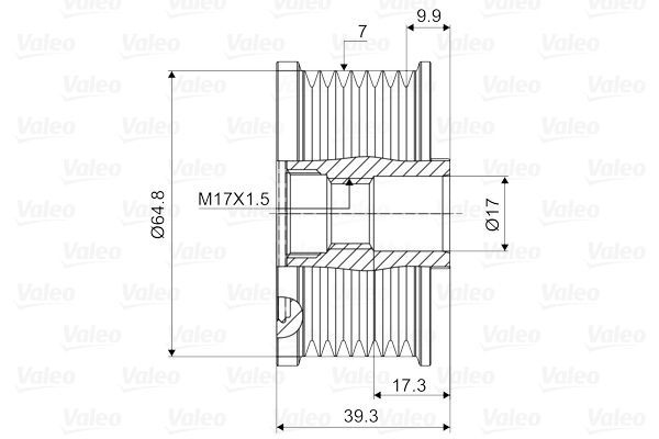 Fulie alternator potrivit NISSAN MURANO II, NP300 NAVARA, NT400 CABSTAR, PATHFINDER III, PICK UP 2.5D/3.0D dupa 2002 [4]