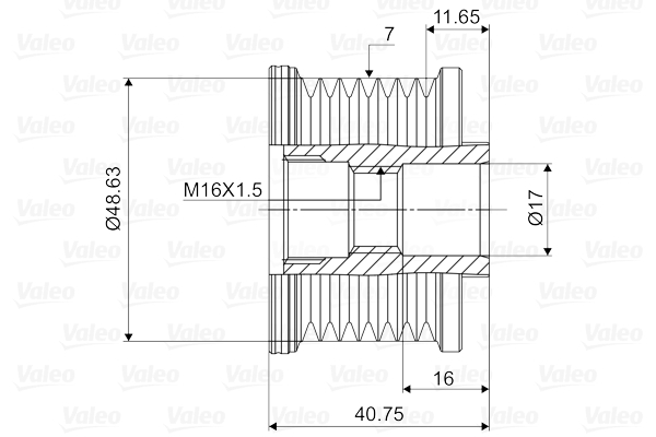 Fulie alternator potrivit NISSAN PRIMASTAR, QASHQAI I, X-TRAIL II; OPEL VIVARO A; RENAULT ESPACE IV, GRAND SCENIC III, LAGUNA II, LAGUNA III, MEGANE, MEGANE II 1.9D/2.0/2.0D 08.05- [4]