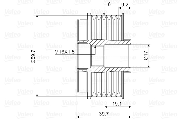 Fulie alternator potrivit OPEL ASTRA G, ASTRA H, ASTRA H GTC, ASTRA H/KOMBI, COMBO TOUR, COMBO/MINIVAN, CORSA C, CORSA C/HATCHBACK, CORSA D, MERIVA A, ZAFIRA B 1.3D-2.0 02.00- [4]