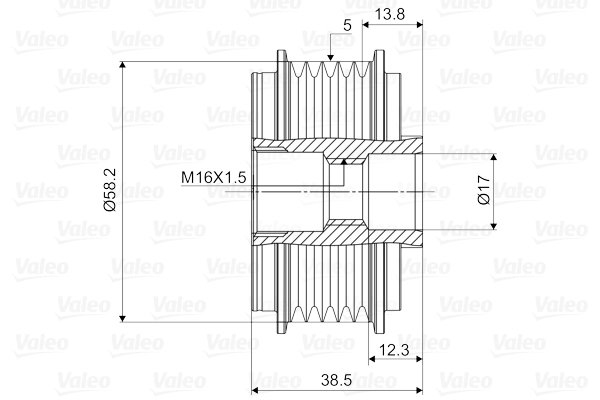 Fulie alternator potrivit TOYOTA AVENSIS, COROLLA, COROLLA VERSO, PREVIA II, RAV 4 II 2.0D 2000-2009 [4]