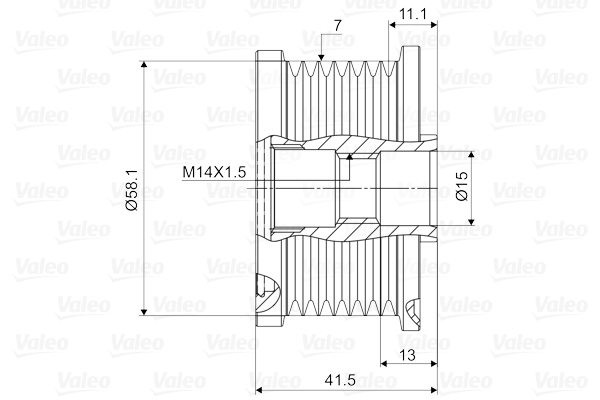 Fulie alternator potrivit TOYOTA DYNA, FORTUNER, HIACE IV, HIACE V, HILUX VI, HILUX VII, HILUX VIII, LAND CRUISER 90, LAND CRUISER PRADO 2.4D-3.0D dupa 2000 [4]