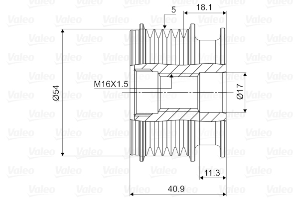Fulie alternator potrivit VOLVO C30, C70 II, S40 II, S60 I, S60 II, S80 II, V50, V60 I, V70 II, V70 III, XC60 I, XC70 I, XC70 II, XC90 I; FORD MONDEO IV, S-MAX 2.0-3.0 2005-2018 [4]