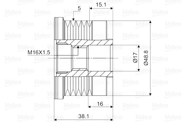 Fulie alternator potrivit VOLVO S40 I, V40; DACIA LOGAN, LOGAN EXPRESS, LOGAN MCV, SANDERO; MITSUBISHI CARISMA, SPACE STAR; NISSAN CABSTAR, INTERSTAR, PRIMASTAR 1.4-3.0D 07.95- [4]