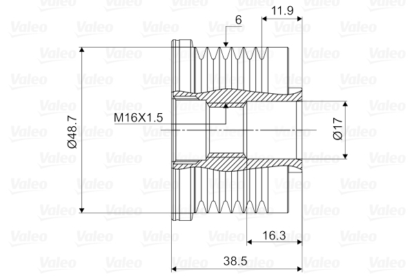 Fulie alternator potrivit VOLVO S40 I, V40; MITSUBISHI CARISMA, SPACE STAR; NISSAN CABSTAR, INTERSTAR, PRIMASTAR; OPEL MOVANO A, VIVARO A; RENAULT LAGUNA I, LAGUNA II 1.9D-3.0D dupa 1995 [4]