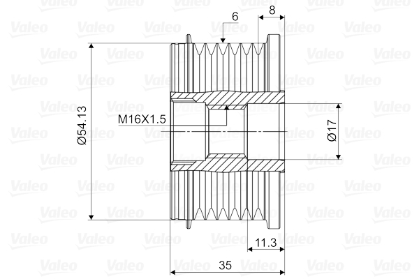 Fulie alternator potrivit VOLVO S80 II, V70 III; CITROEN BERLINGO, BERLINGO MULTISPACE, BERLINGO/MINIVAN, C2, C2 ENTERPRISE, C3 I, C3 II, C3 PICASSO, C3 PLURIEL, C4 1.4-2.2D 04.96- [4]