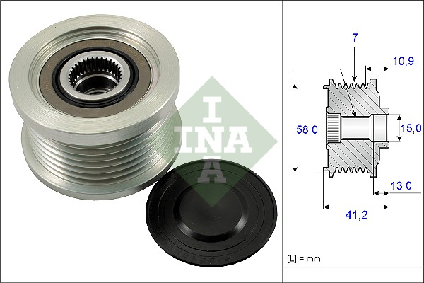 Fulie alternator TOYOTA DYNA, HIACE IV, HILUX VI, HILUX VII, HILUX VIII, LAND CRUISER PRADO 2.4D-3.0D dupa 2001