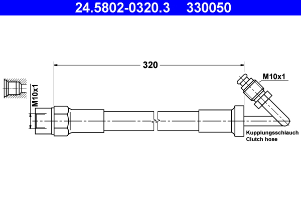 Furtun ambreiaj (lungime 320mm) potrivit BMW 3 (E30), 5 (E28), 6 (E24), Z1 1.6-3.5 05.81-06.94