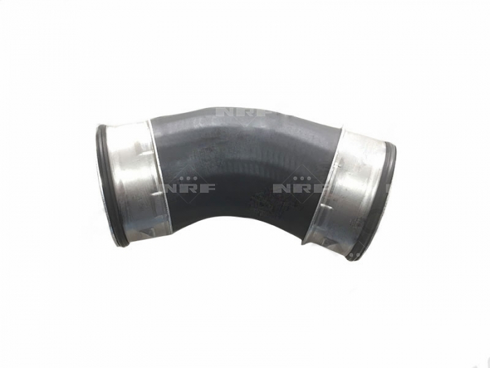 Furtun intercooler stanga (partea evacuare, diametru 43mm, lungime 160mm, negru) potrivit vw california t5 camper, multivan t5, transporter t5 1.9d 2.5d 04.03-11.09