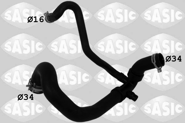 Furtun radiator inferior (16mm 34mm) potrivit CITROEN C-ELYSEE; PEUGEOT 301 1.6 11.12-